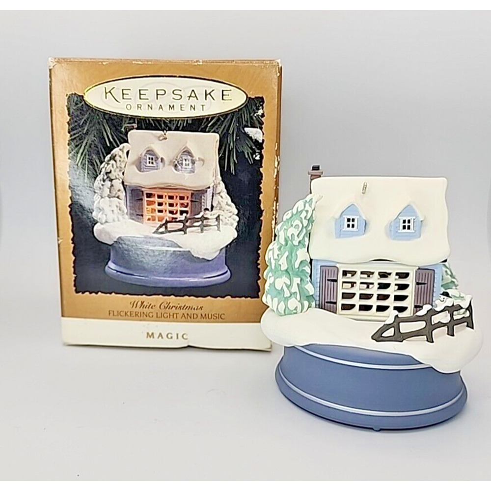 Hallmark Keepsake Ornament‎ White Christmas Flickering Light and Music 1994 U76